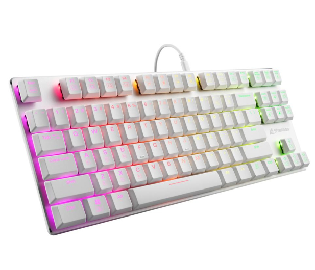 Sharkoon PureWriter White RGB TKL Kailh Red - 1105757 - zdjęcie 2
